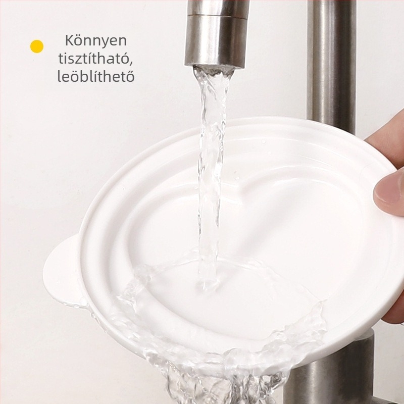 Szív alakú műanyag tojásgőzítő forma fedővel mikrohullámú sütőhöz