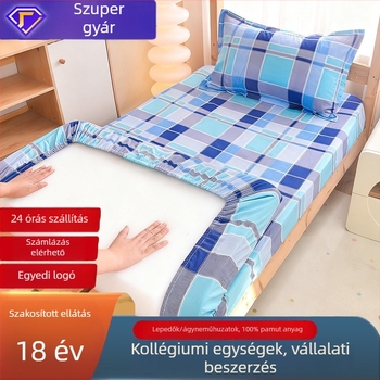 100% pamut gumis lepedő matracvédővel, egyszínű vagy geometriai mintával, twill szövés, reaktív nyomtatás és színezés, egész éves használatra