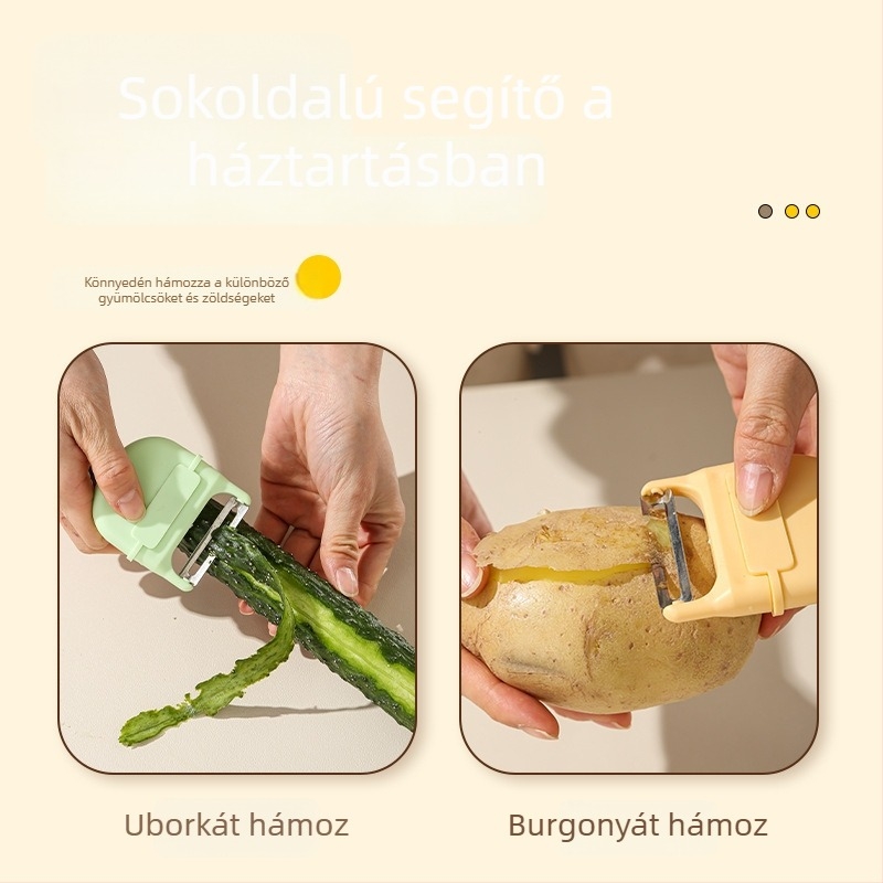 Könnyű luxus stílusú, többfunkciós hámozó mágneses fedéllel, hordozható konyhai eszköz gyümölcsök és zöldségek számára