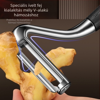 Új modell, 7-formájú precíziós öntött rozsdamentes acél gyümölcs- és zöldséghámozó, vastított és keményített, multifunkcionális konyhai hámozó