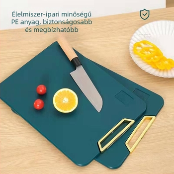Élelmiszer-minőségű álló négyszögletes vágódeszka smaragdzöld, penész- és antibakteriális, extra vastag, háztartási használatra, gyümölcs- és zöldségdeszka.