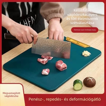 Élelmiszer-minőségű álló négyszögletes vágódeszka smaragdzöld, penész- és antibakteriális, extra vastag, háztartási használatra, gyümölcs- és zöldségdeszka.