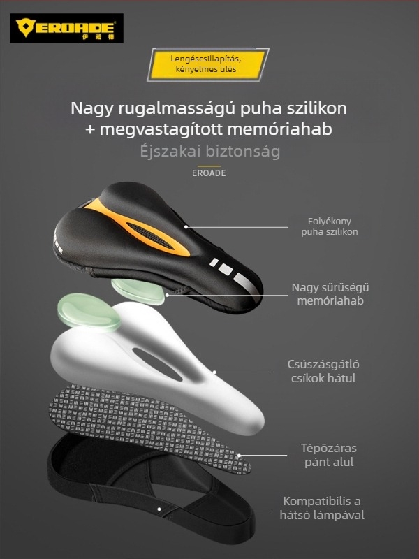 EROADE kerékpárnyeregfedő hegyi kerékpárhoz – ultra puha szilikon, vastagított ülésfedél