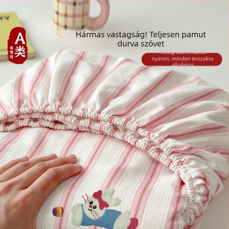100% pamut gyerekeknek, vastag durva szövésű ágyneműhuzat és matracvédő