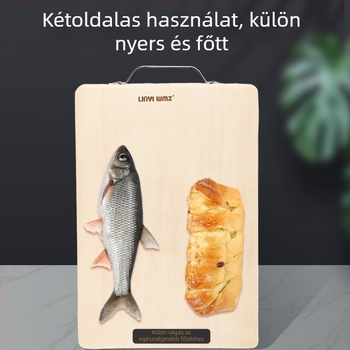 Ginkgofa tömörfa vágódeszka, négyszögletes, kétoldalas, vastag, konyhai