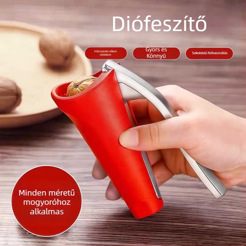 Tölcsér alakú diótörő háztartási használatra, mogyoróhéjnyitó eszköz, fáradtságot csökkentő dióeszköz, pekándióhéj eltávolító
