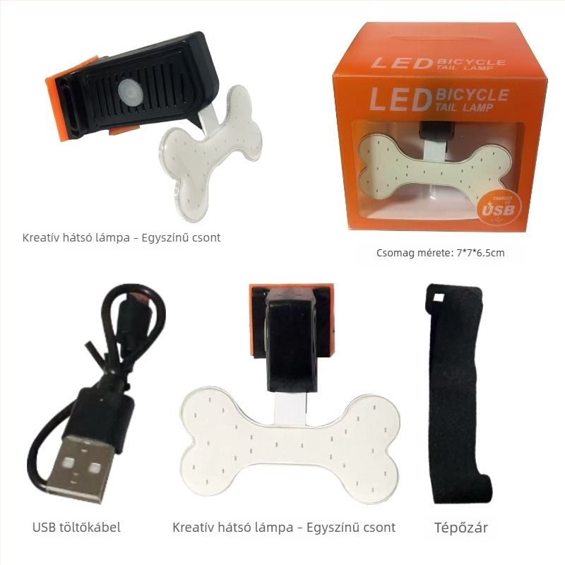 USB töltésű hátsó lámpa mountain bike és road bike-hoz, több üzemmódos szív alakú villogó hátsó lámpa éjszakai kerékpározáshoz