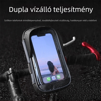 Vízálló kerékpáros telefontáska MTB-hez, motorkerékpárhoz és elektromos kerékpárhoz, hátsó tükörrel, 1 literes kapacitás