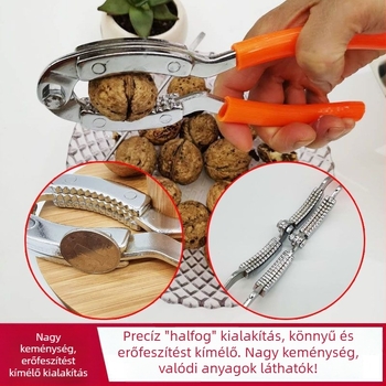 Diónyitó és héjleválasztó eszköz, vastított diócsipesz