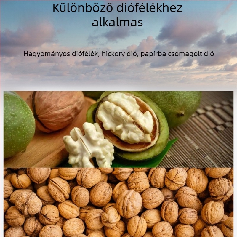 Diónyitó és héjleválasztó eszköz, vastított diócsipesz