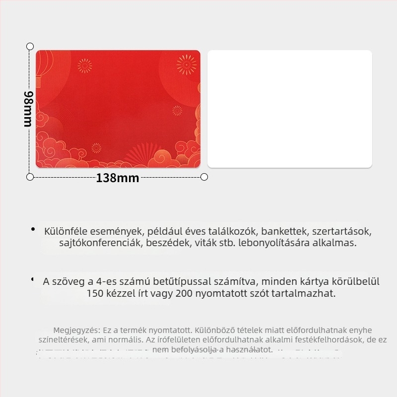 30 üres házigazda kártyák, kínai piros üdvözlőlapok a parti tevékenységekhez