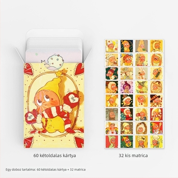 92 darab kis kártya aranyos Cartoon csillag alakú karakterekkel, üdvözlőlapok, mini jegyzetfüzet matricák, gyűjtemény fotókártyák, kétoldalú Lomo kártyák