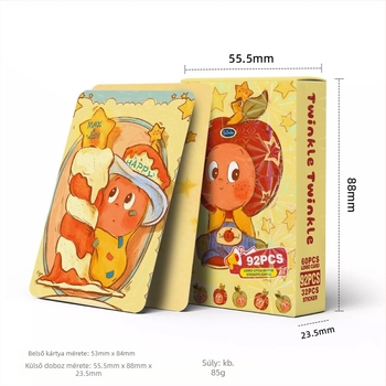 92 darab kis kártya aranyos Cartoon csillag alakú karakterekkel, üdvözlőlapok, mini jegyzetfüzet matricák, gyűjtemény fotókártyák, kétoldalú Lomo kártyák