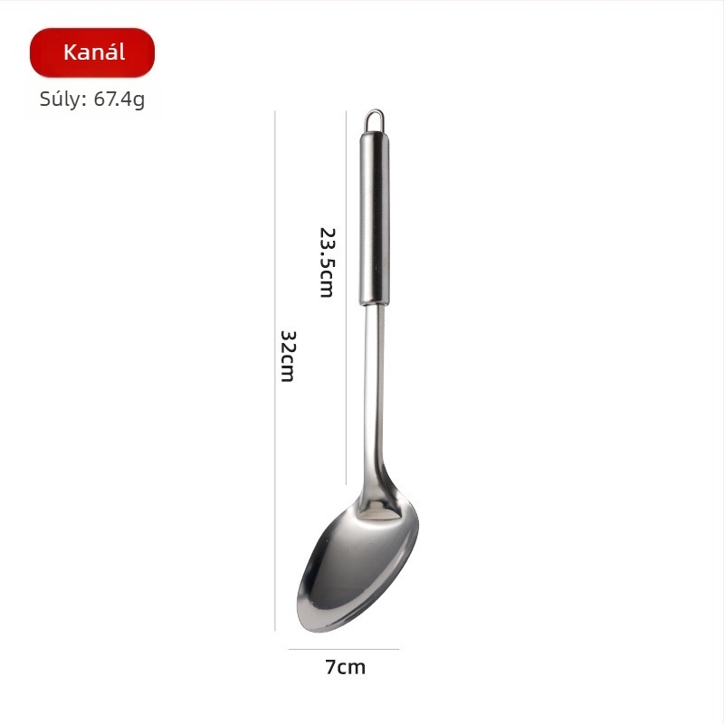 Rozsdamentes acél konyhai készlet kanál és spatula főzéshez, háztartási használatra