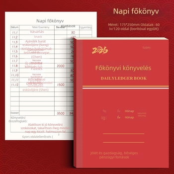 2026 Családi és Üzleti Univerzális Könyvelési Könyv, Részletes Napló, Könnyű Könyvelés Kezdőknek, Üzleti Könyv
