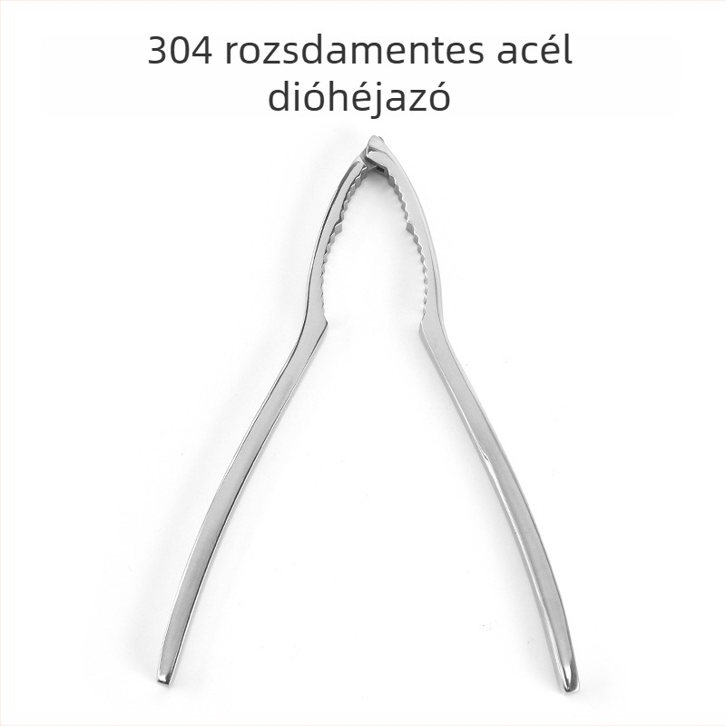 304 rozsdamentes acél diótartó és hántoló – konyhai eszköz tükörfényes felülettel