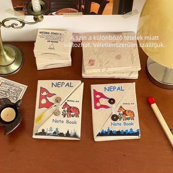 LOKATA Kézzel készített növényi papírból készült notesz, zsebnapló bélyegzővel