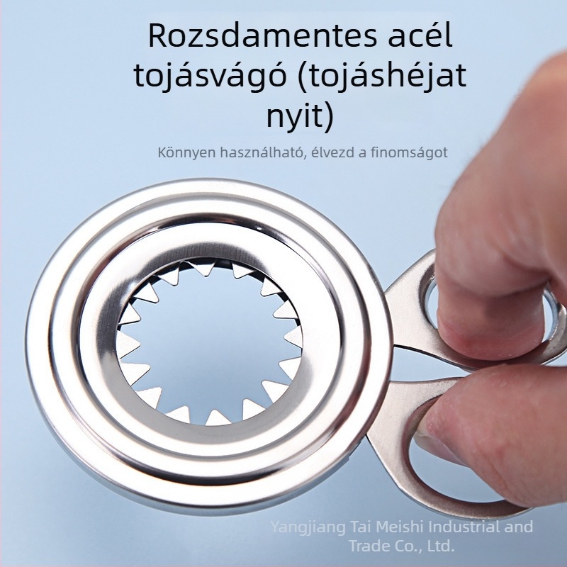 Rozsdamentes acél tojásvágó és tojáshéjnyitó, hámozó főtt tojásokhoz – konyhai eszköz