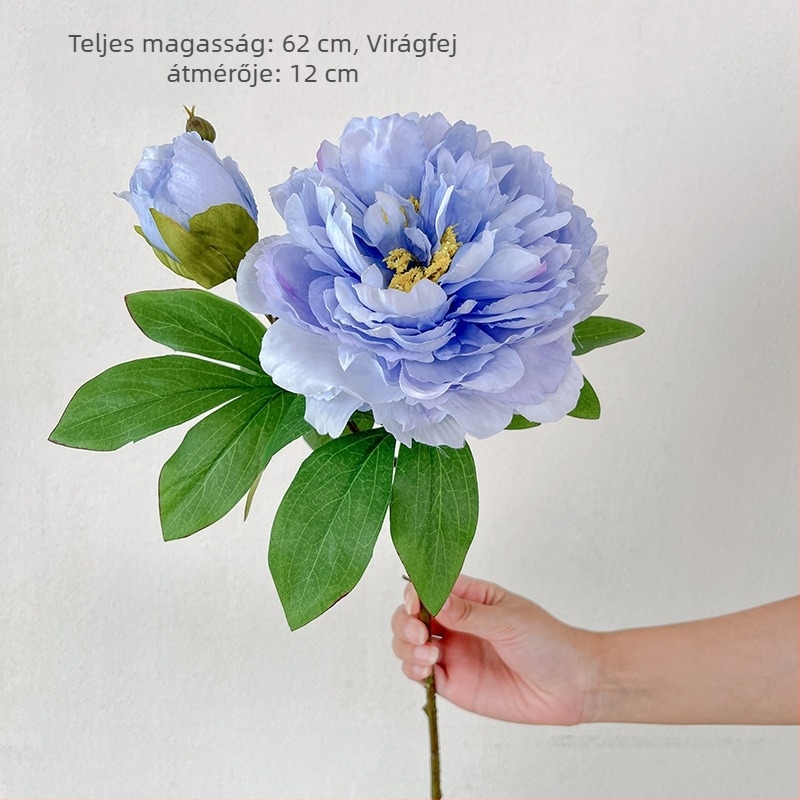 62 cm-es kétfejű paeonia művirág esküvői dekorációhoz és DIY virágkompozíciókhoz