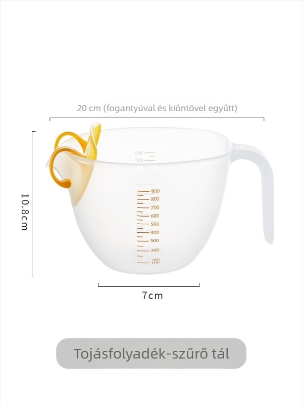 Tojáskeverő tál habszűrővel és szűrővel, nagy kapacitású mérőedény sütéshez