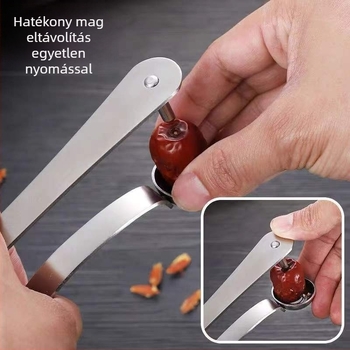 Rozsdamentes acél datolya magkivágó, konyhai eszköz