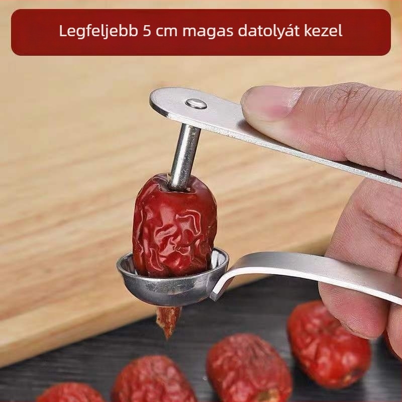 Rozsdamentes acél datolya magkivágó, konyhai eszköz