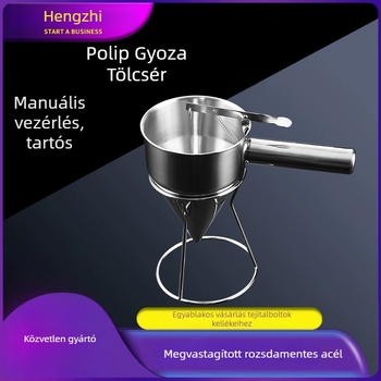 Rozsdamentes acél octopus balls tölcsér – készlet állvánnyal és tésztaszétválasztóval, konyhai használatra