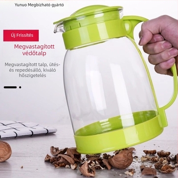 Nagy kapacitású üvegből készült hideg víz kancsó és teáskészlet, hőálló, háztartási használatra