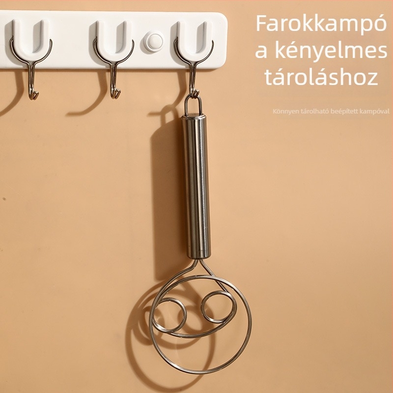 Rozsdamentes acél tésztahabosító dupla spirálos tekerccsel és kézi krémverő, kézi mixer
