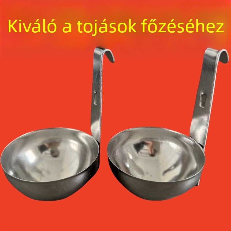 Rozsdamentes acél tojásforma fülhorgos dizájnnal, poached és főtt tojásokhoz, konyhai eszköz
