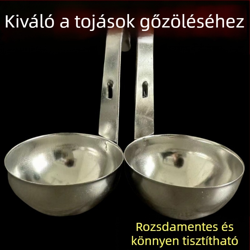 Rozsdamentes acél tojásforma fülhorgos dizájnnal, poached és főtt tojásokhoz, konyhai eszköz