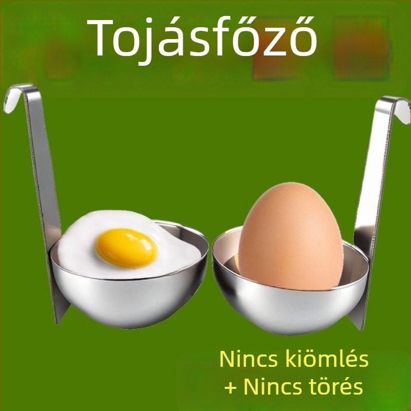 Rozsdamentes acél tojásforma fülhorgos dizájnnal, poached és főtt tojásokhoz, konyhai eszköz