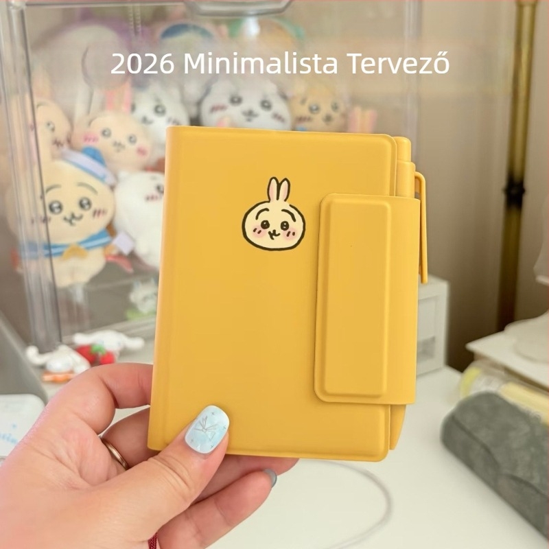 Muji-stílusú tervező, hordozható zseb-napló diákoknak DIY levehető jegyzetfüzettel, 2026