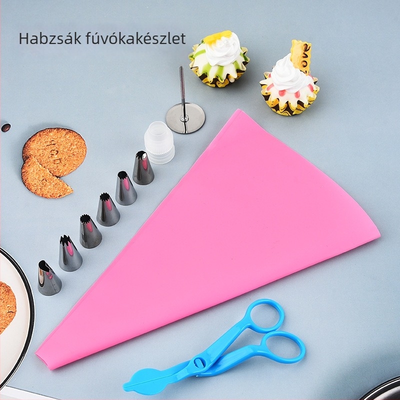 Dekoráló eszközök készlet díszítőcsövekkel és TPU zacskó átalakítóval tortadíszítéshez