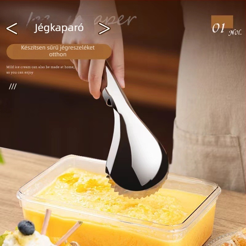 Rozsdamentes acélból készült többfunkciós jég- és tökkanál mag-eltávolítóval és pulpa szeparátorral