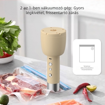 Családi használatú 2-in-1 húsdaráló vákuumfunkcióval és elektromos blenderrel – hús, fokhagyma paszta és csípős paprika őrlésére