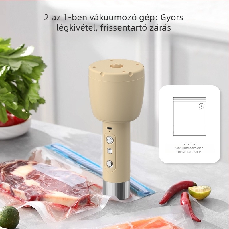 Családi használatú 2-in-1 húsdaráló vákuumfunkcióval és elektromos blenderrel – hús, fokhagyma paszta és csípős paprika őrlésére