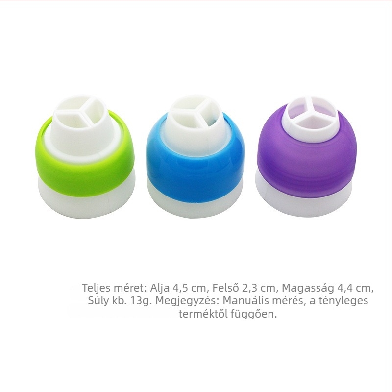 Háromszínű krémnyomócső adapter tortadíszítéshez