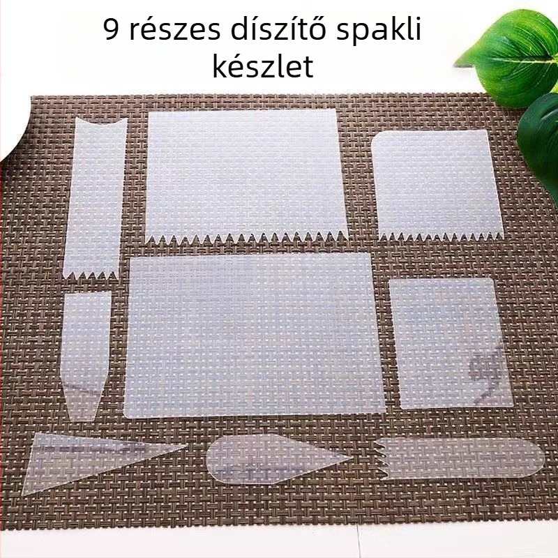Új 9 részes sütéshez való készlet átlátszó műanyagból, puha spatulák tortadíszítéshez – multifunkcionális eszközök