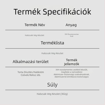 27 darabos 304 rozsdamentes acél díszítő nyomócső készlet