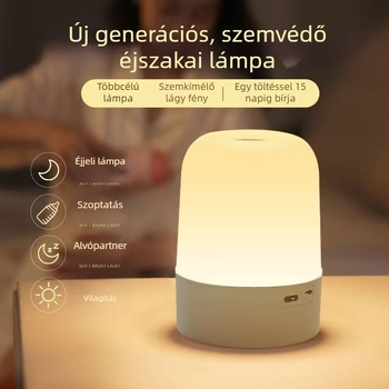 LED újratölthető éjszakai fény, hangulatos asztali lámpa érintéses vezérléssel, szemvédelem, ideális baba etetéséhez és éjszakai alváshoz