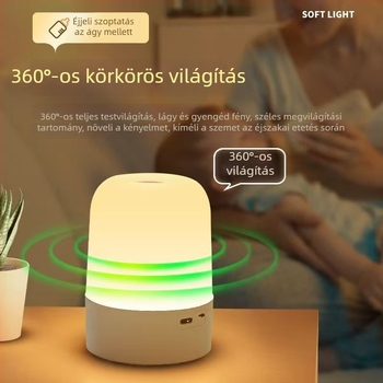 LED újratölthető éjszakai fény, hangulatos asztali lámpa érintéses vezérléssel, szemvédelem, ideális baba etetéséhez és éjszakai alváshoz