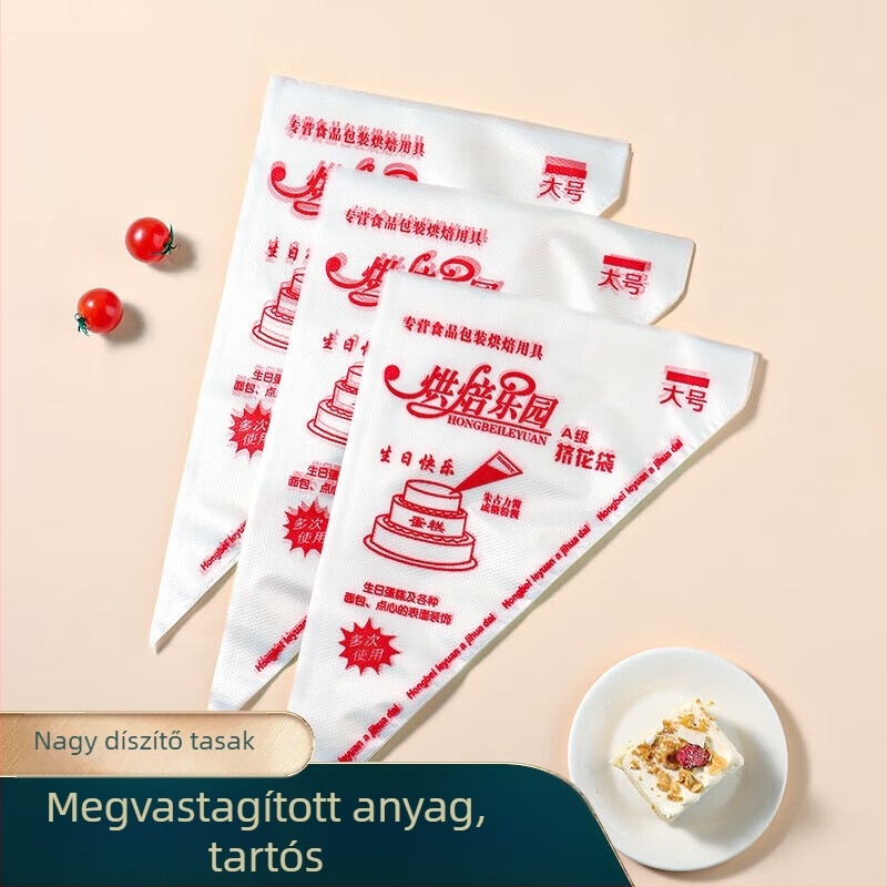100 darabos nagyméretű egyszer használatos tortadíszítő tasak