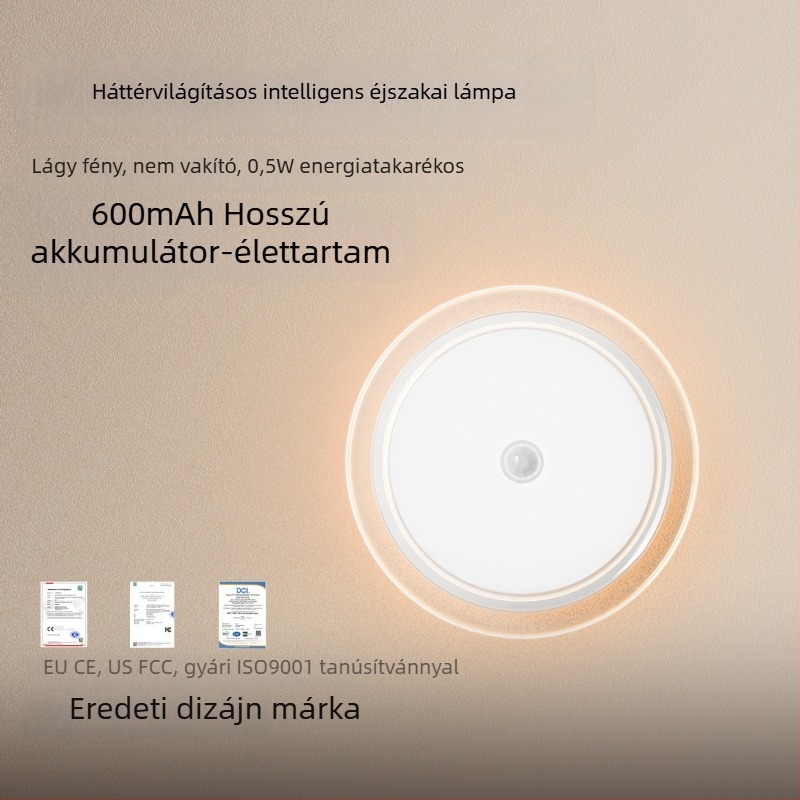 Hálószobai éjszakai lámpa szenzoros, beépített 600 mAh akkumulátor, szemvédő fény, bébi etetéséhez