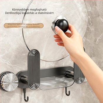 Fedőtartó szívófej és ragasztóval, fúrás nélküli falra szerelhető, multifunkcionális fedőtároló, minimalistikus modern dizájn
