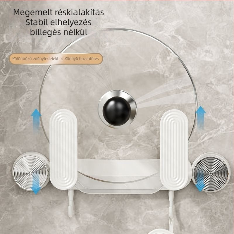 Fedőtartó szívófej és ragasztóval, fúrás nélküli falra szerelhető, multifunkcionális fedőtároló, minimalistikus modern dizájn