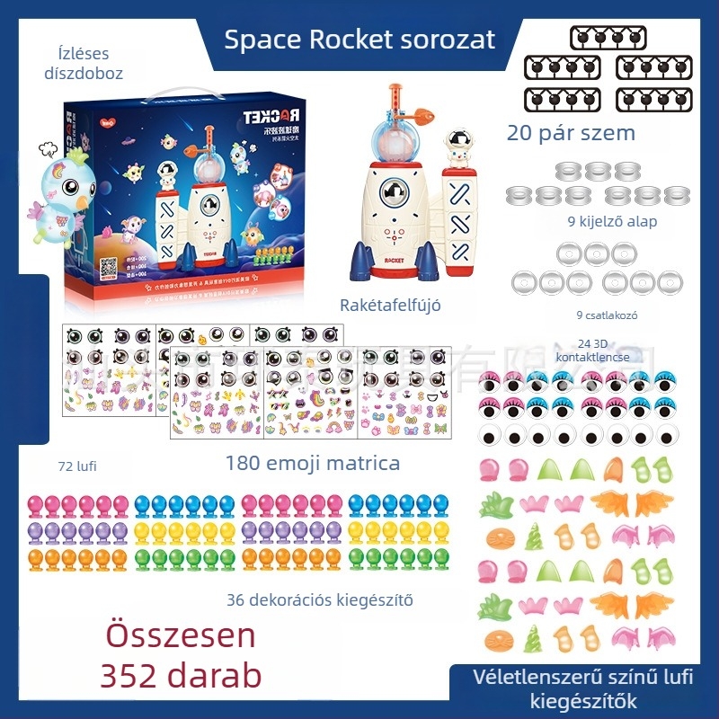 Bobo Labda Felfújó – Ragasztó Rakéta DIY Gyerekjáték, 8 hüvelyk