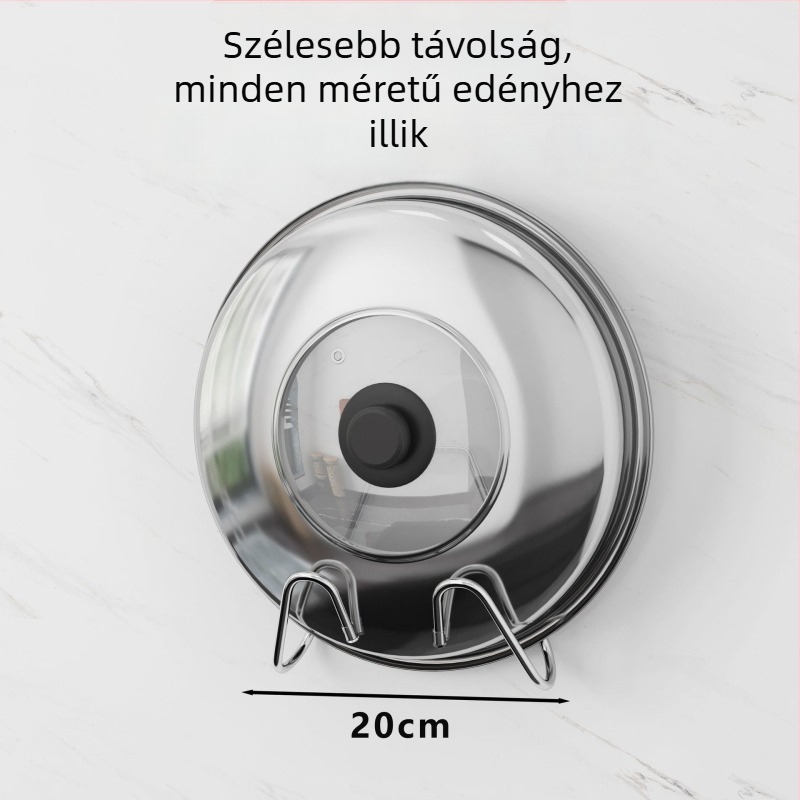 Új, többfunkciós konyhai falra szerelhető tárolópolc – fúrás nélkül, fedőlap-tartó és vágódeszka tartó