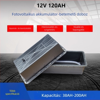 Napelemes utcai lámpa készlet akkumulátor-ház 12V 120Ah, föld alatti vízálló doboz