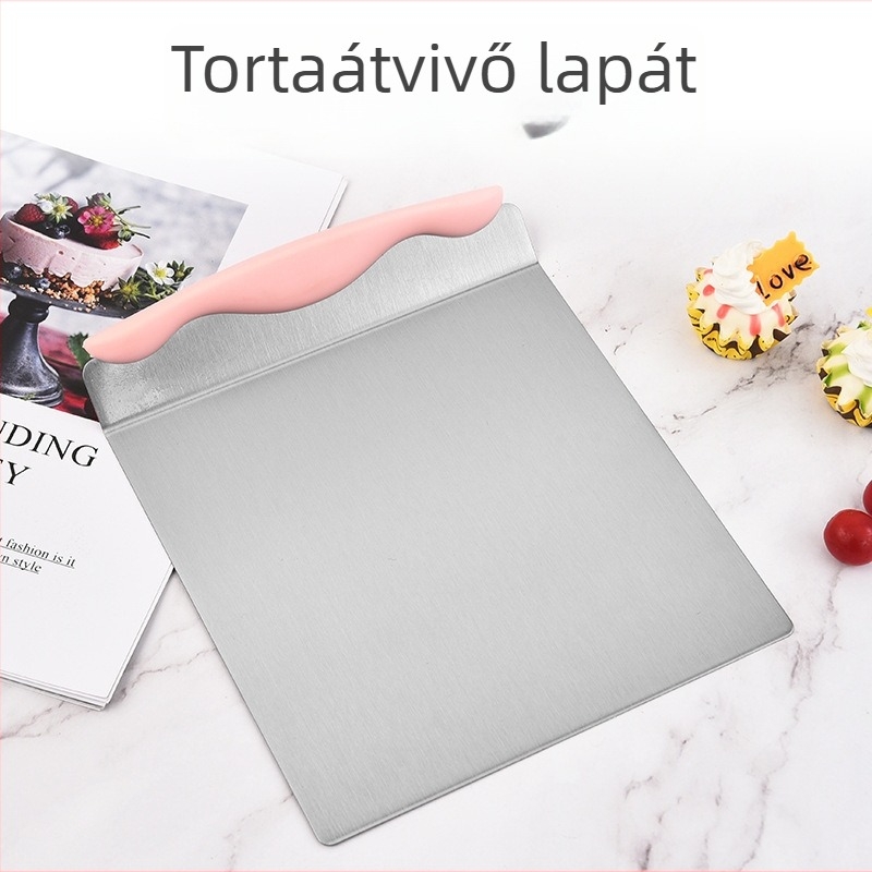 Rozsdamentes acél tortaszállító spatula – kenyér és pizza tálaló eszköz